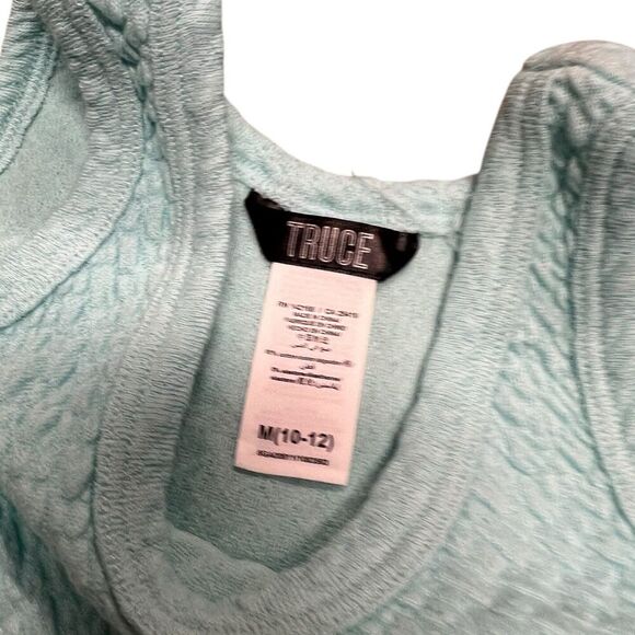 Truce Mint Blue Textured Tank top Girl L - Picture 2 of 2